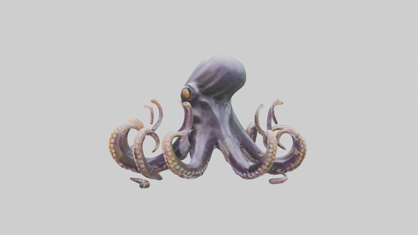 Octopus statue model VR / AR / low-poly