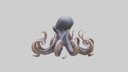 Octopus statue model VR / AR / low-poly