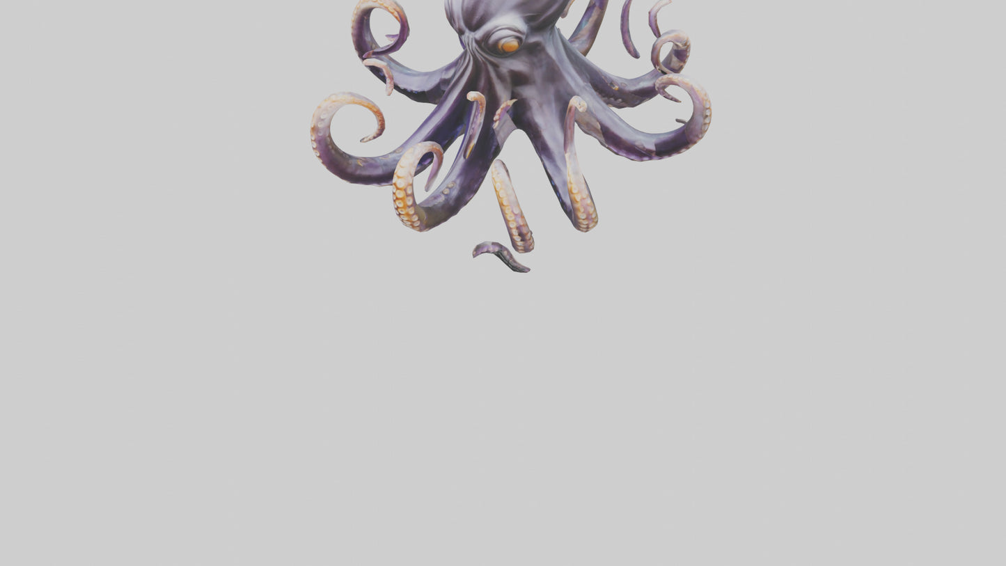 Octopus statue model VR / AR / low-poly