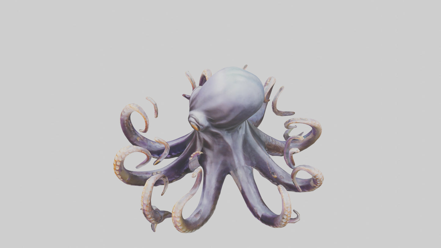Octopus statue model VR / AR / low-poly