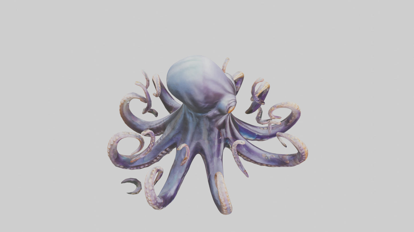 Octopus statue model VR / AR / low-poly