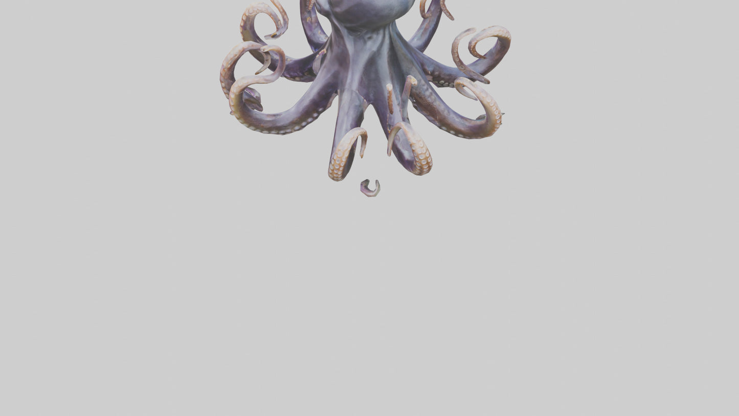 Octopus statue model VR / AR / low-poly