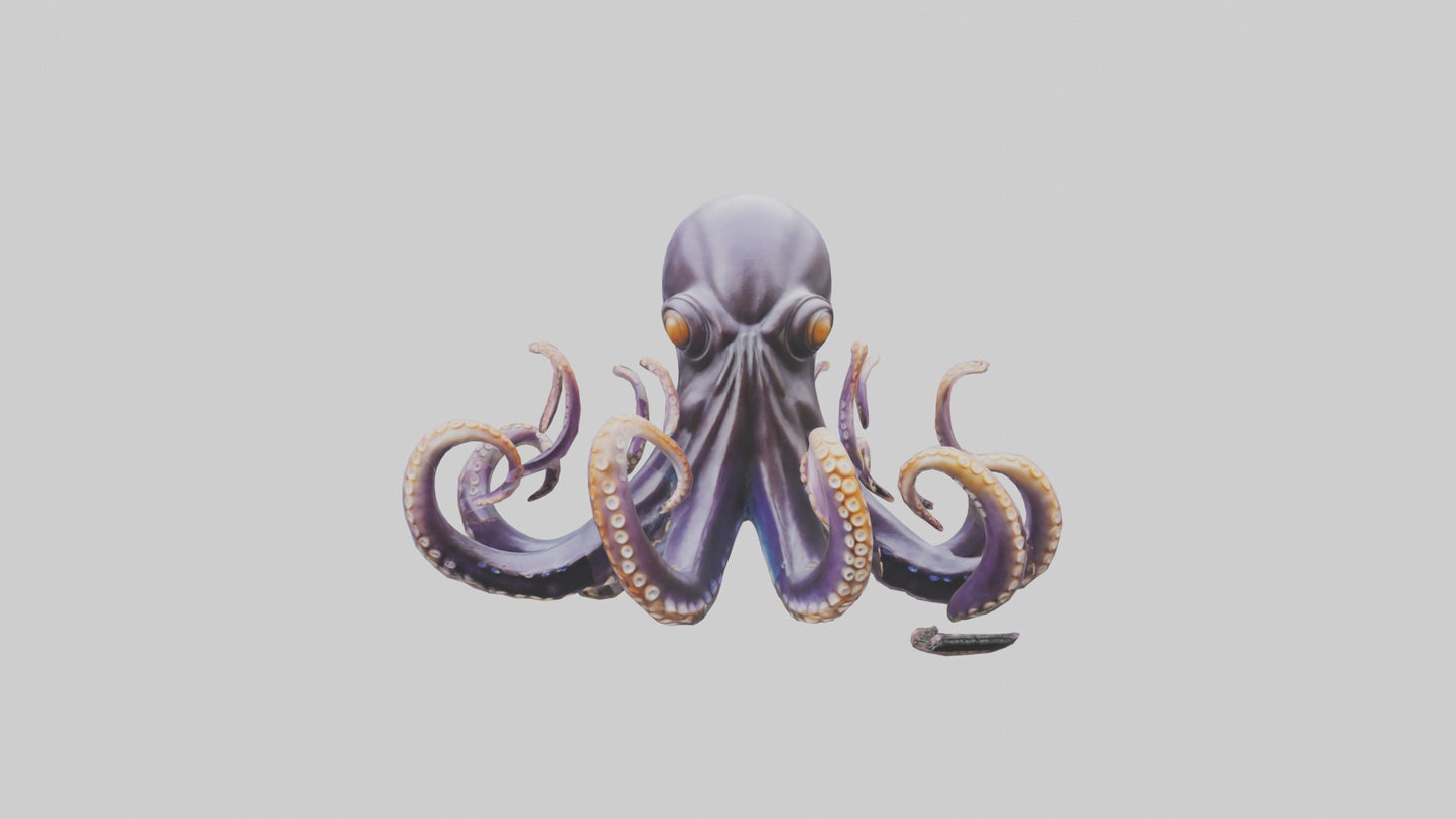 Octopus statue model VR / AR / low-poly