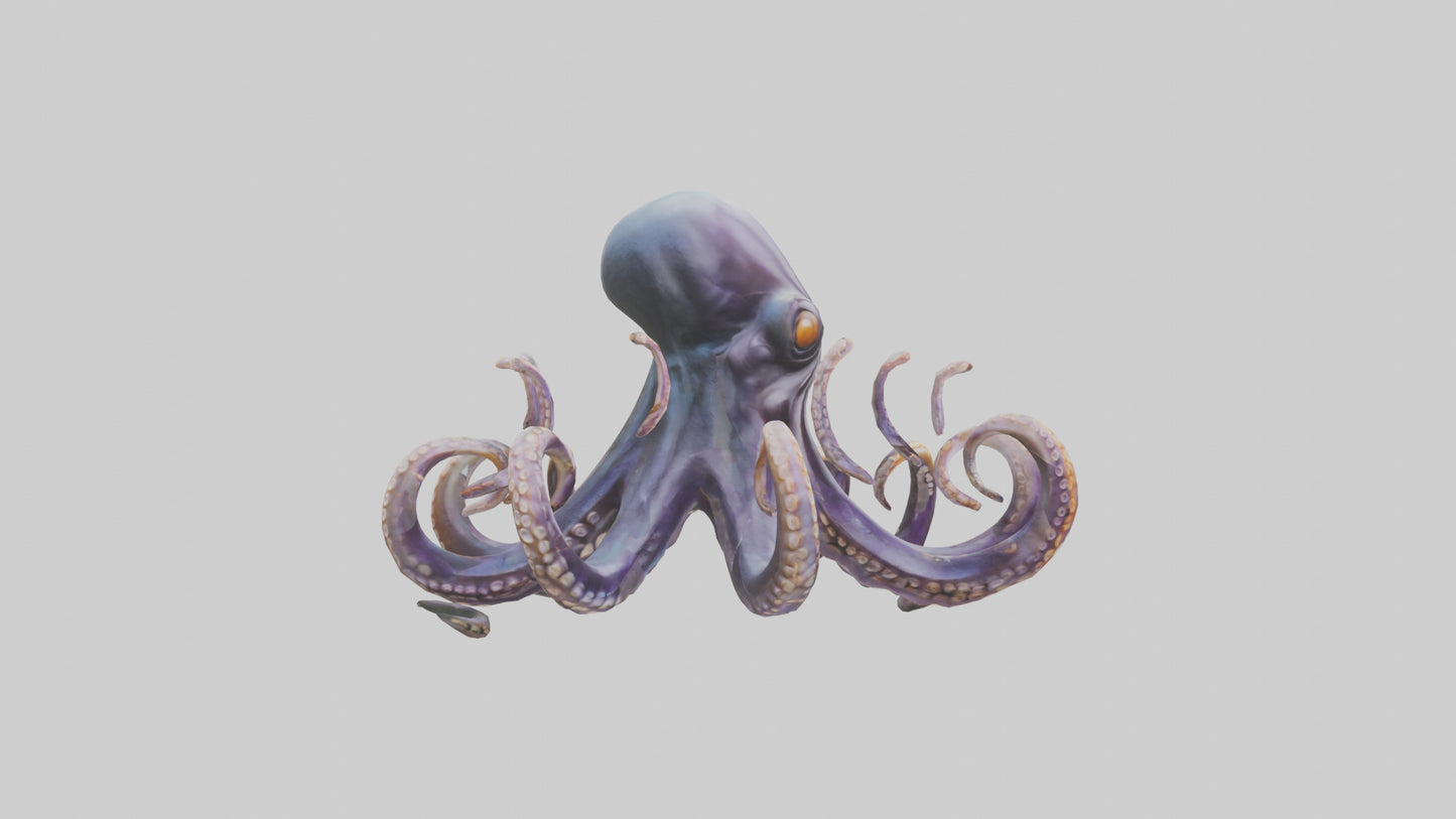 Octopus statue model VR / AR / low-poly