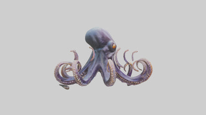 Octopus statue model VR / AR / low-poly