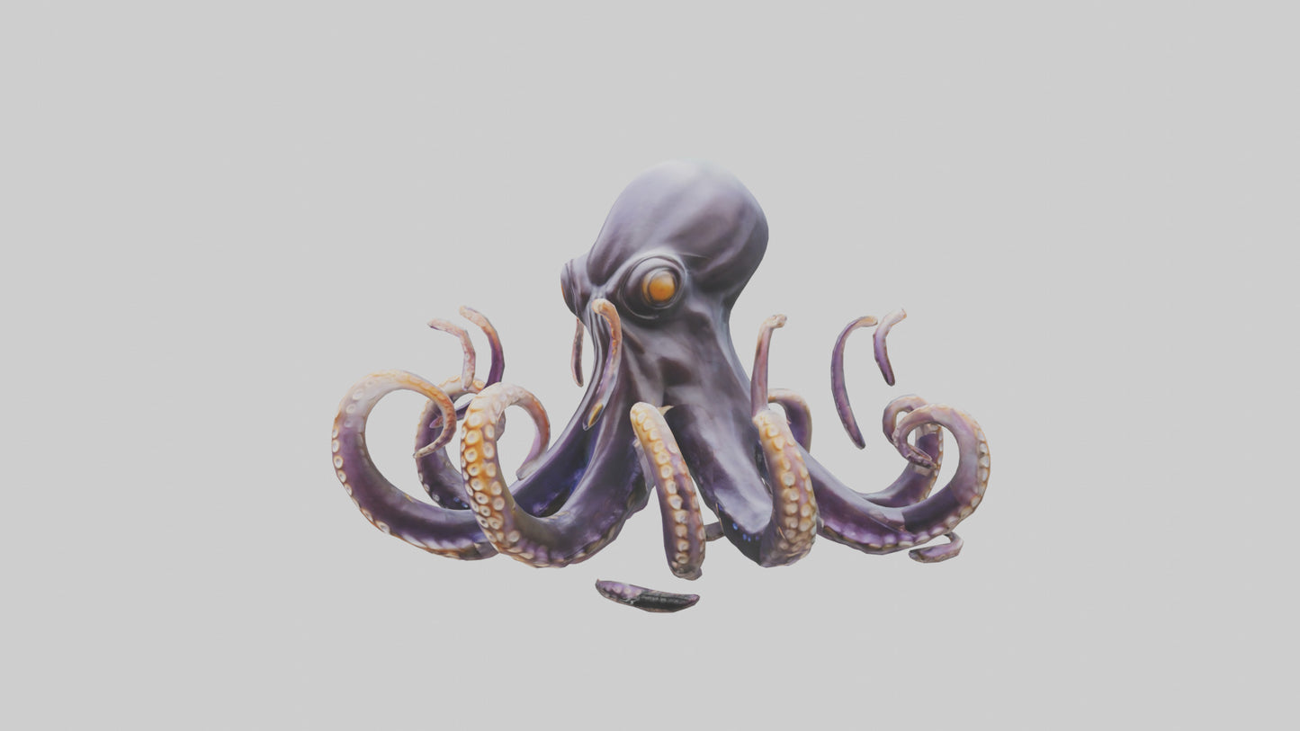 Octopus statue model VR / AR / low-poly