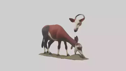 Okapi foraging model VR / AR / low-poly