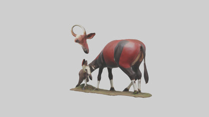 Okapi foraging model VR / AR / low-poly