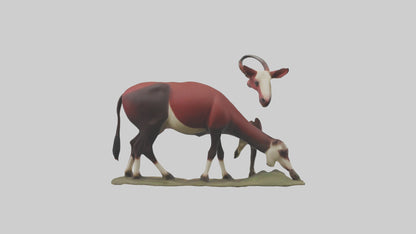 Okapi foraging model VR / AR / low-poly