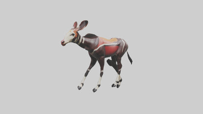 Okapi walking through brush model 3D model