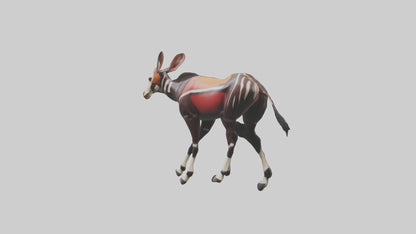 Okapi walking through brush model 3D model