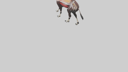 Okapi walking through brush model 3D model