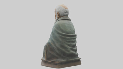 Old Man statue model VR / AR / low-poly