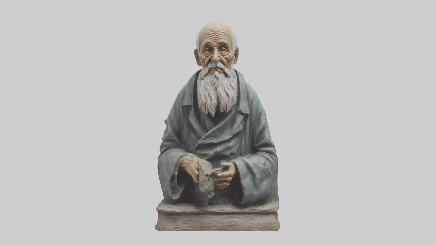 Old Man statue model VR / AR / low-poly