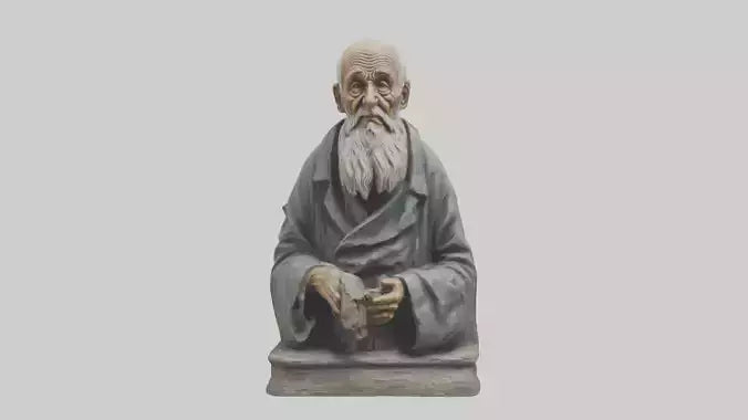 Old Man statue model VR / AR / low-poly