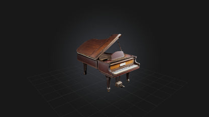 3D model Old Piano VR / AR / low-poly