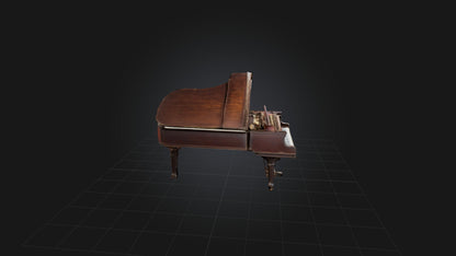 3D model Old Piano VR / AR / low-poly