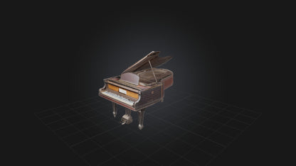 3D model Old Piano VR / AR / low-poly
