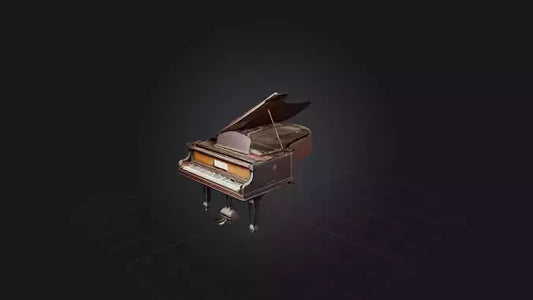 3D model Old Piano VR / AR / low-poly