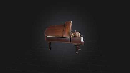 3D model Old Piano VR / AR / low-poly