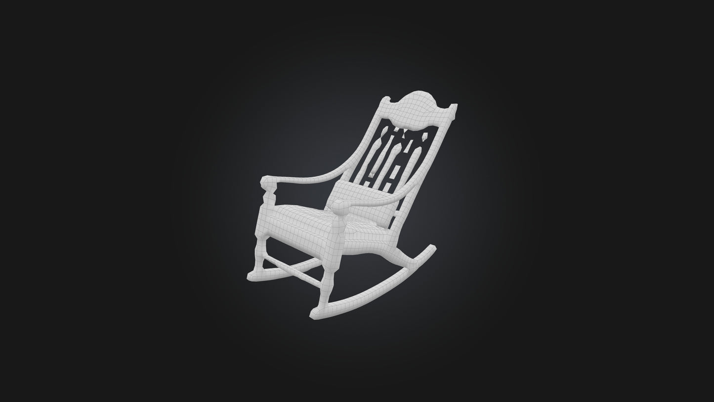 3D model Old Rocking Chair VR / AR / low-poly