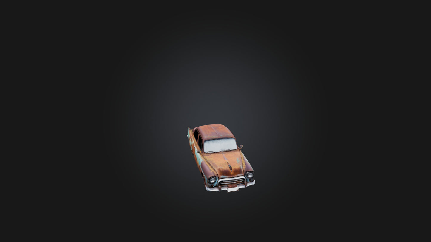 3D model Old Rusty Car VR / AR / low-poly
