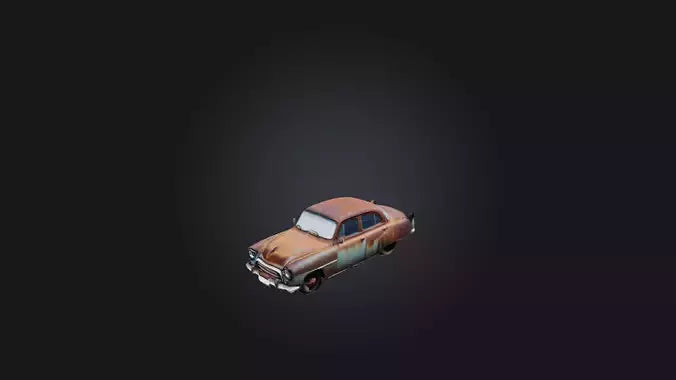 3D model Old Rusty Car VR / AR / low-poly