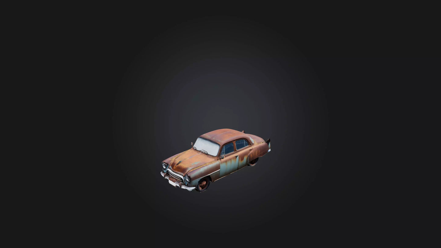3D model Old Rusty Car VR / AR / low-poly