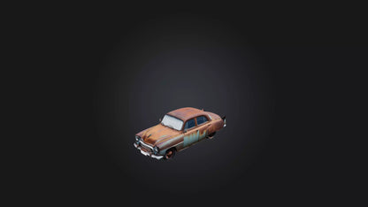 3D model Old Rusty Car VR / AR / low-poly