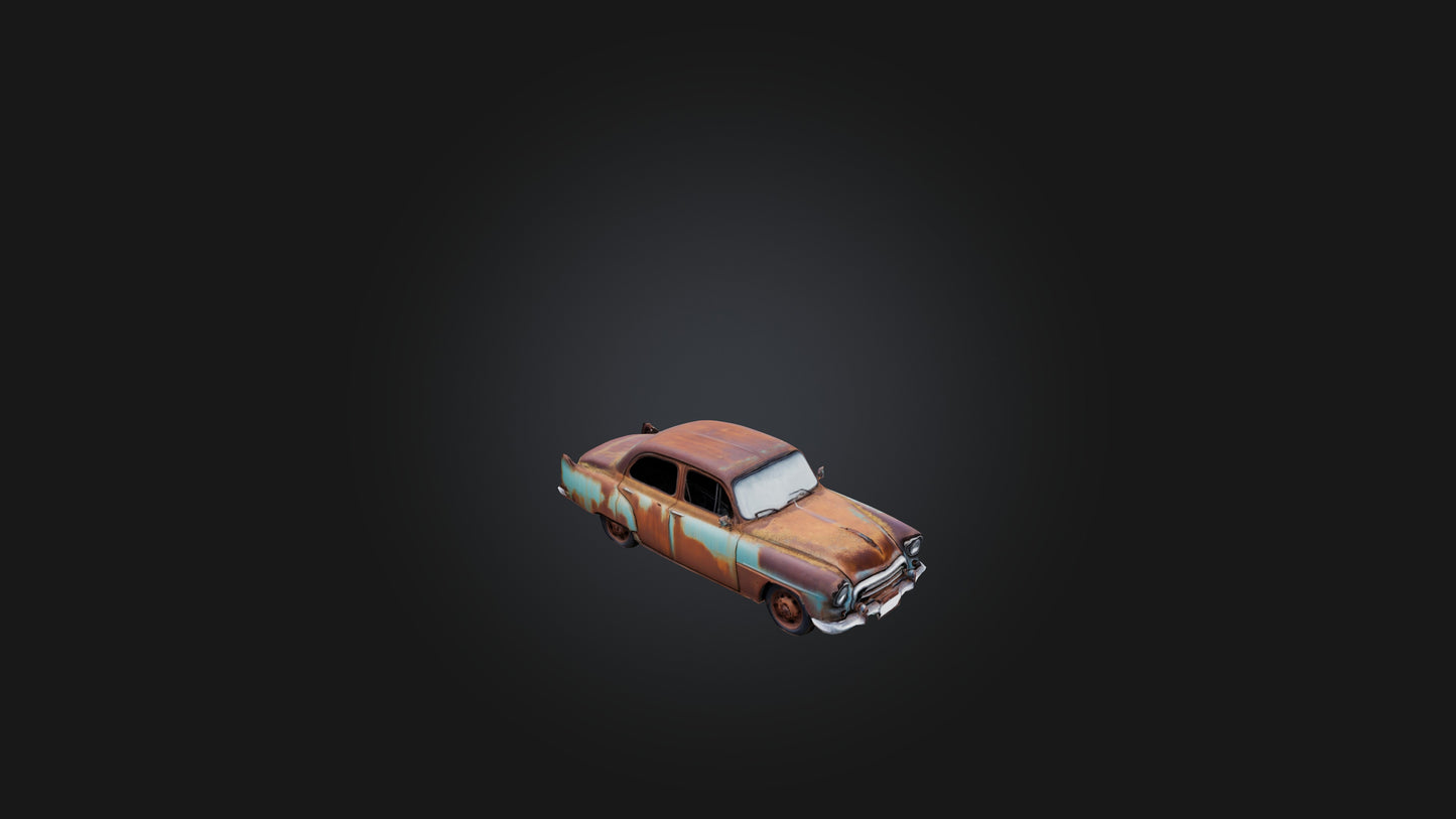 3D model Old Rusty Car VR / AR / low-poly