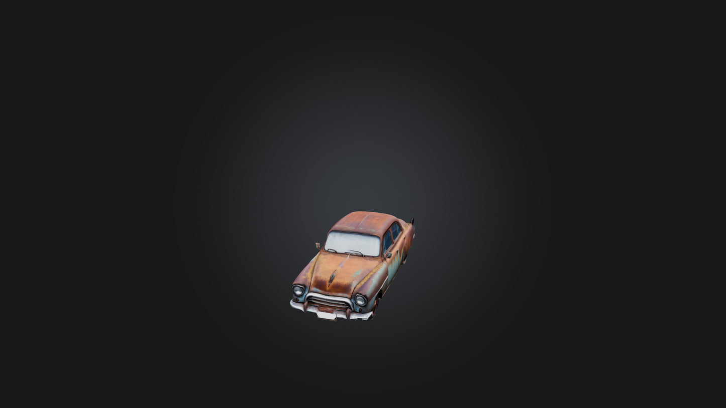 3D model Old Rusty Car VR / AR / low-poly