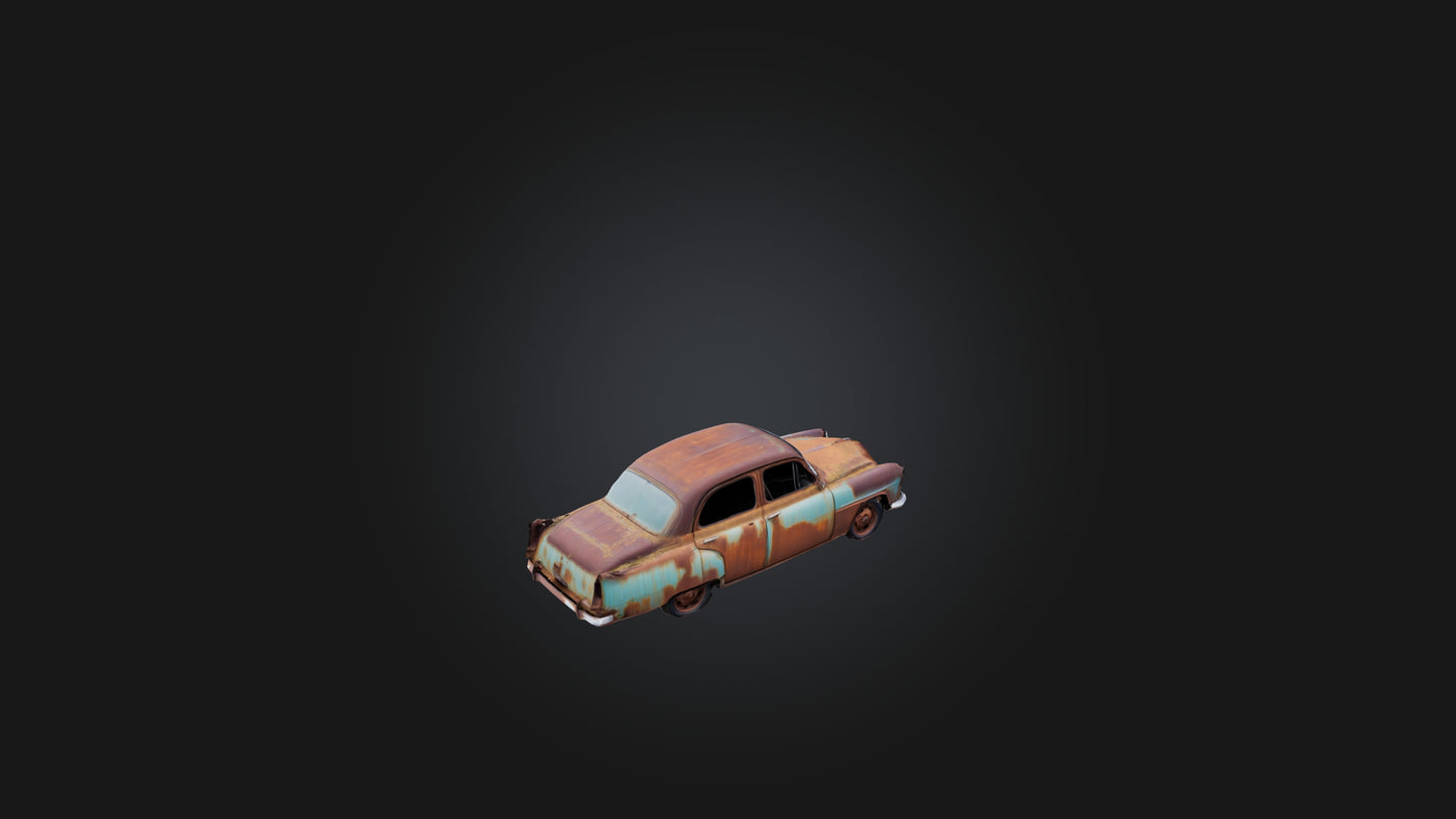 3D model Old Rusty Car VR / AR / low-poly