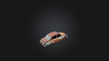 3D model Old Rusty Car VR / AR / low-poly