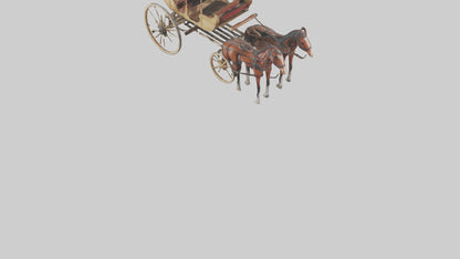 Oldfashioned Horsedrawn Carriage model VR / AR / low-poly