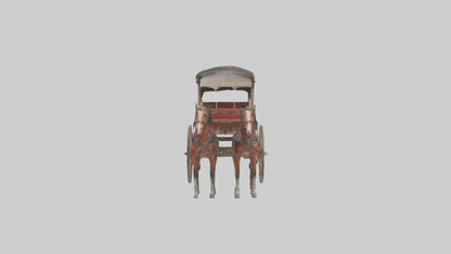Oldfashioned Horsedrawn Carriage model VR / AR / low-poly