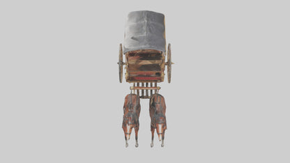 Oldfashioned Horsedrawn Carriage model VR / AR / low-poly