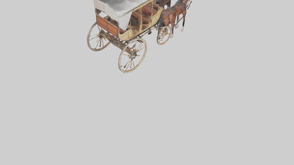 Oldfashioned Horsedrawn Carriage model VR / AR / low-poly