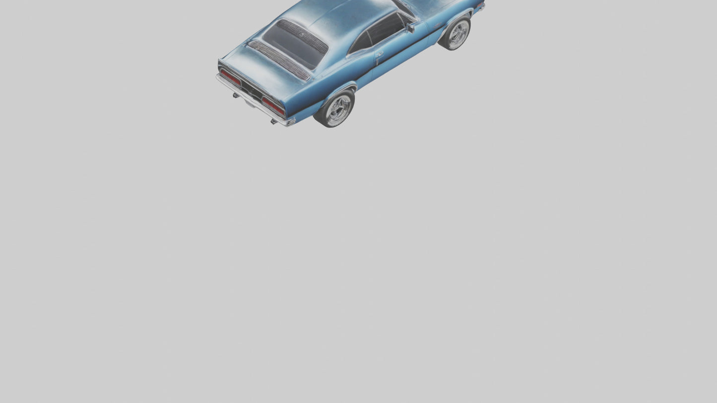 Oldschool Muscle Car with Chrome Grill model 3D model