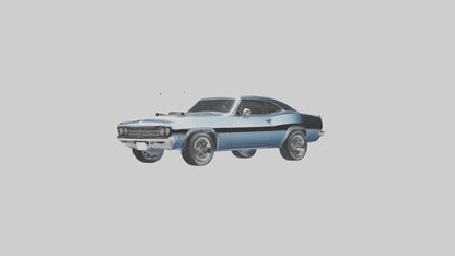 Oldschool Muscle Car with Chrome Grill model 3D model