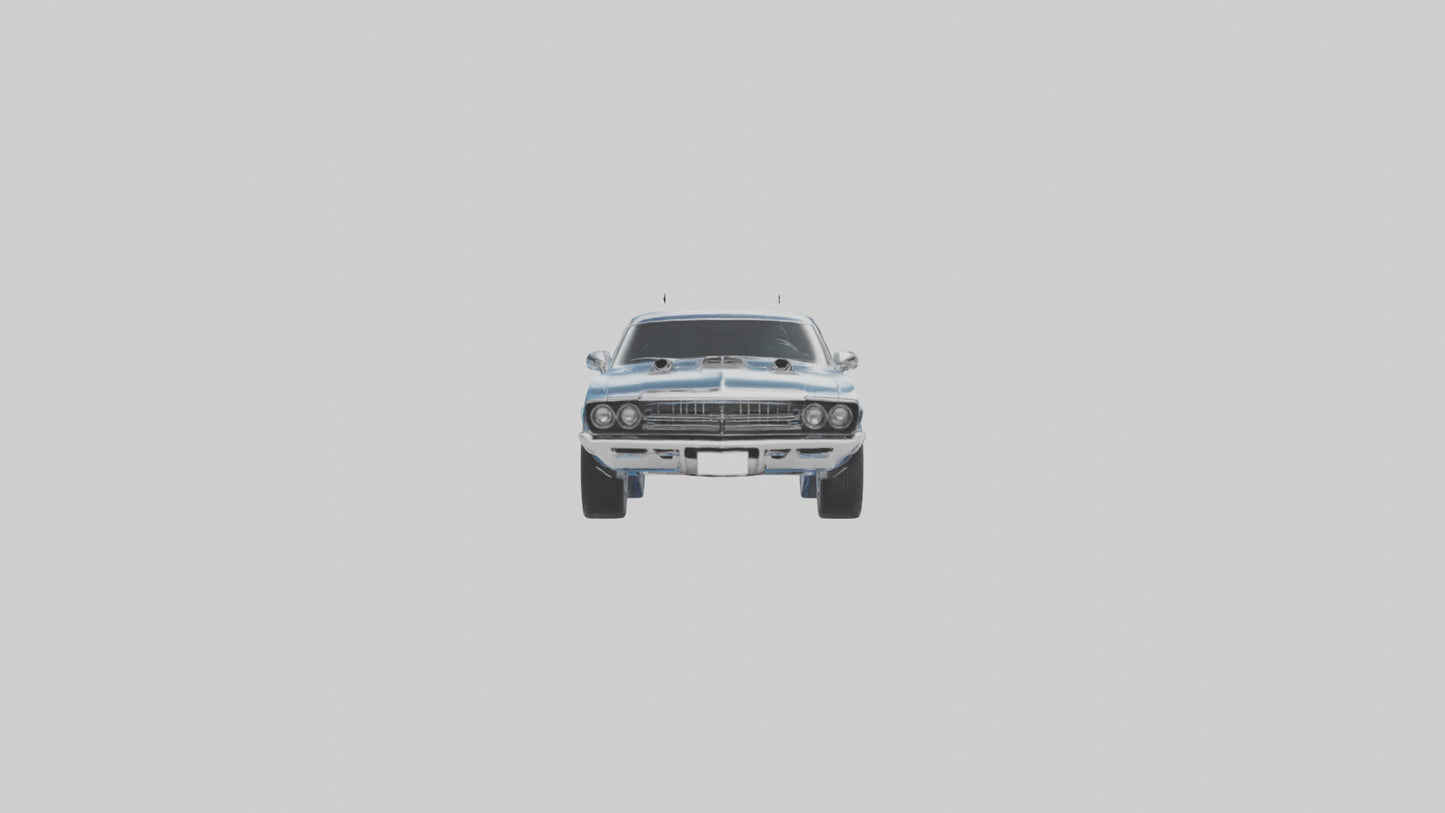 Oldschool Muscle Car with Chrome Grill model 3D model