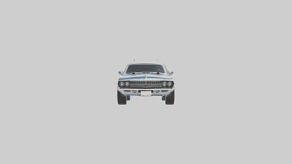 Oldschool Muscle Car with Chrome Grill model 3D model