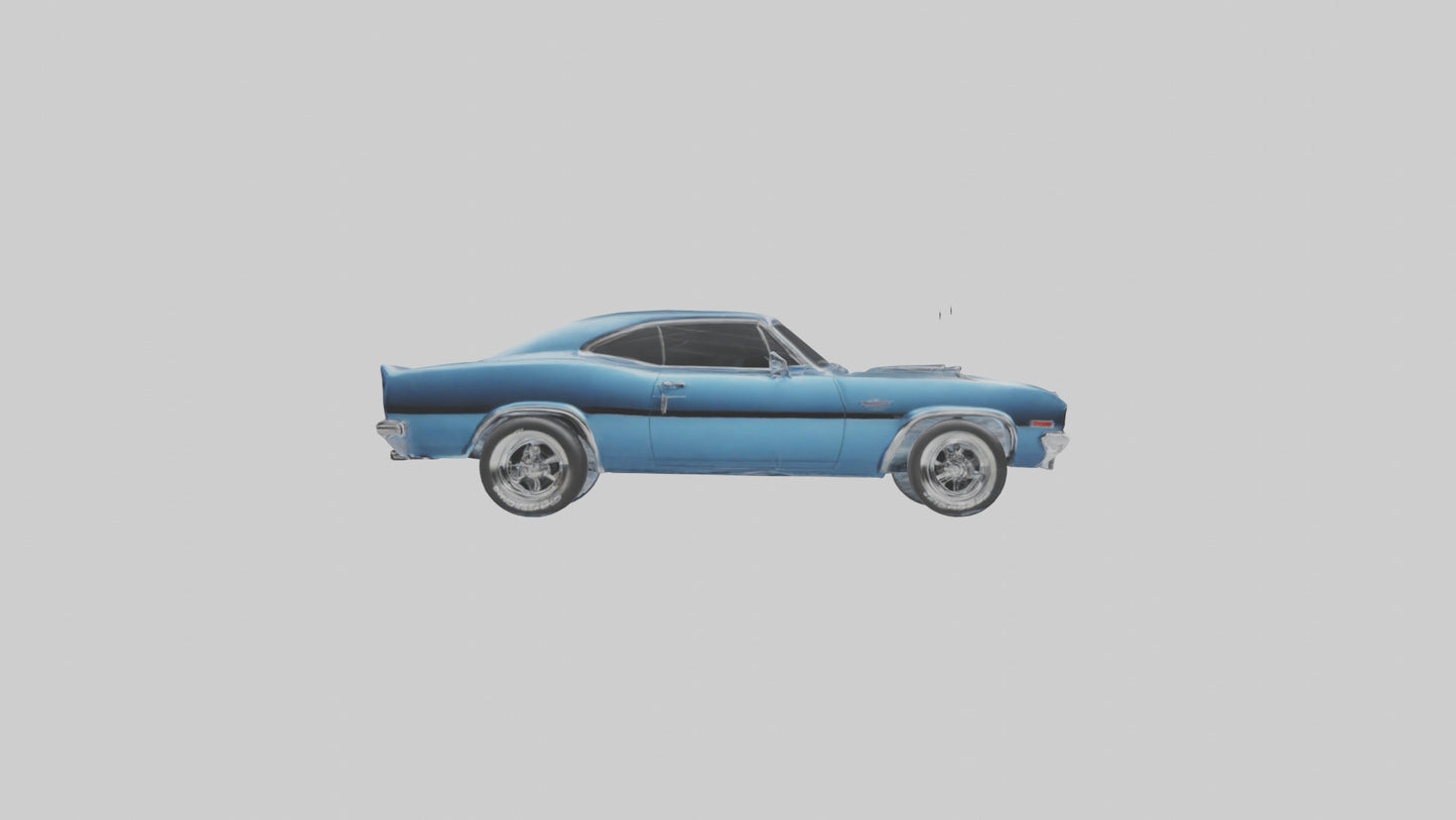Oldschool Muscle Car with Chrome Grill model 3D model