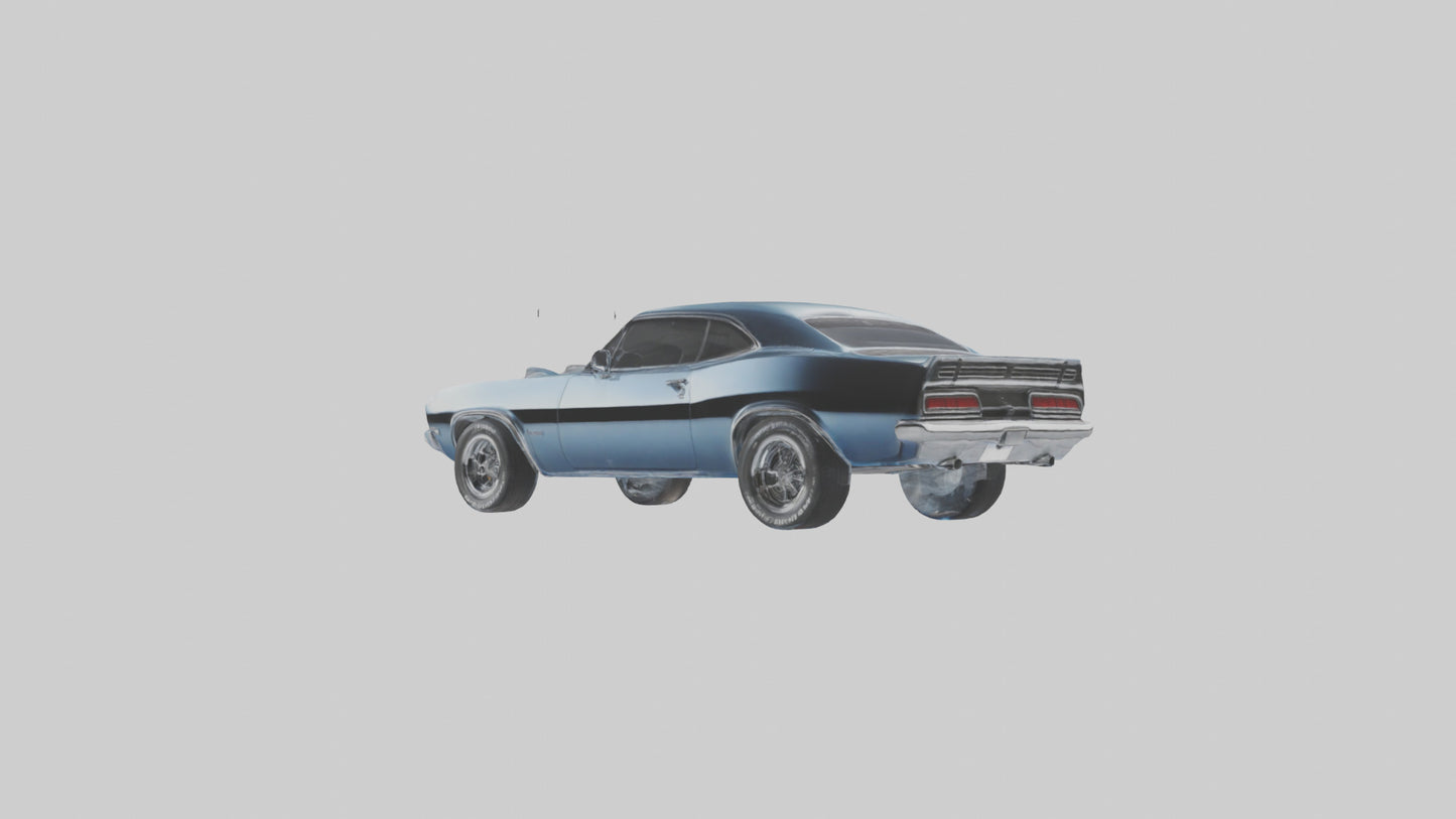 Oldschool Muscle Car with Chrome Grill model 3D model