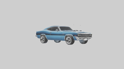 Oldschool Muscle Car with Chrome Grill model 3D model