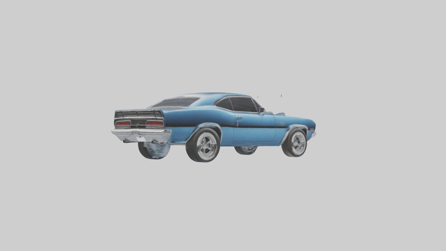 Oldschool Muscle Car with Chrome Grill model 3D model