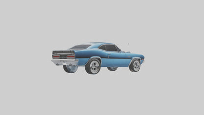 Oldschool Muscle Car with Chrome Grill model 3D model