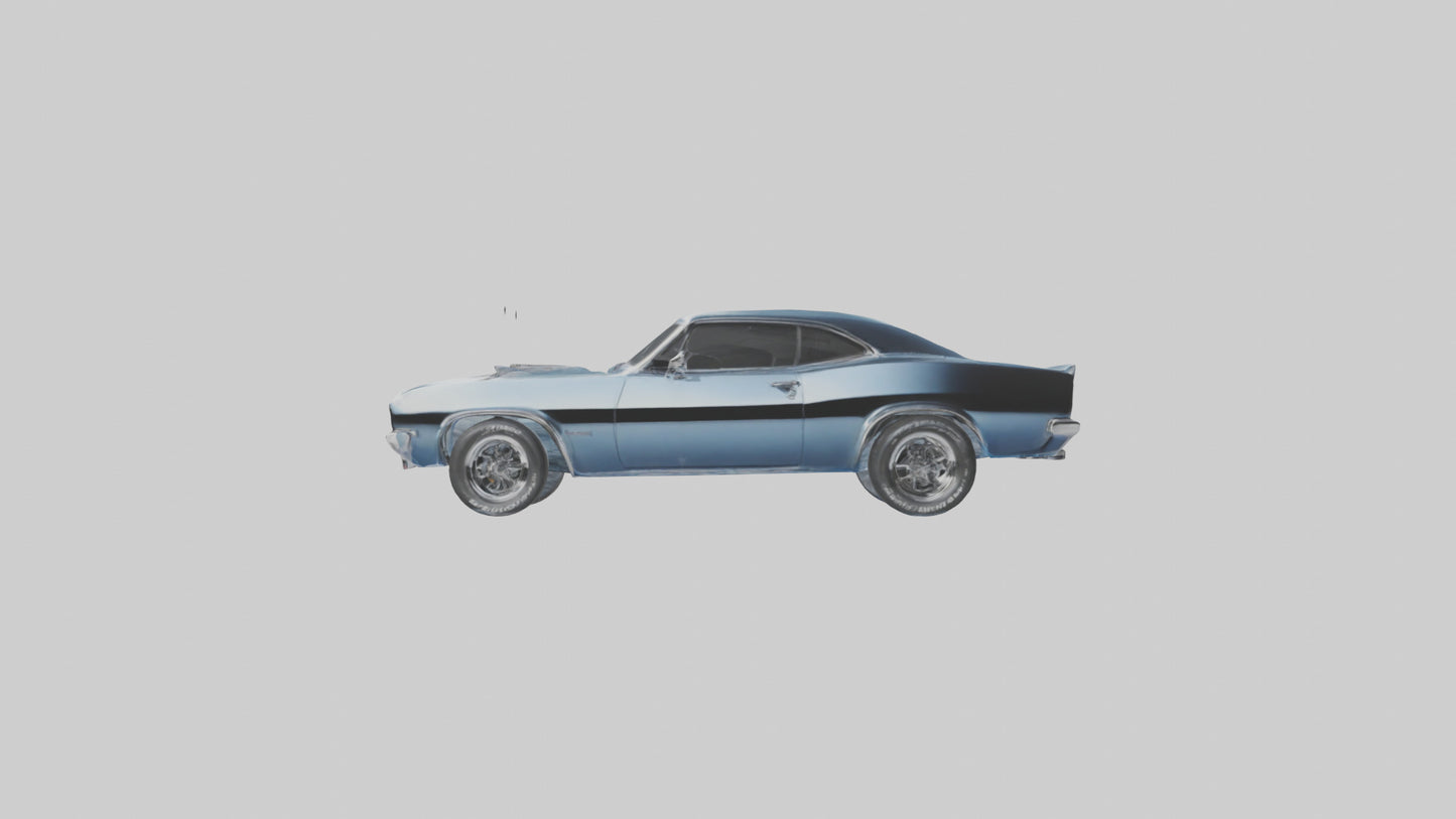 Oldschool Muscle Car with Chrome Grill model 3D model