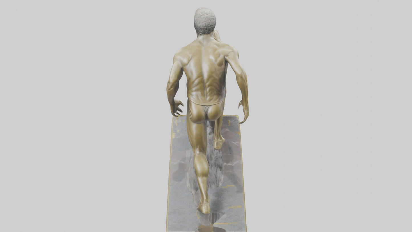Olympic Sprinter Statue model VR / AR / low-poly