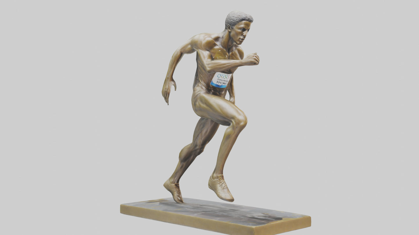 Olympic Sprinter Statue model VR / AR / low-poly