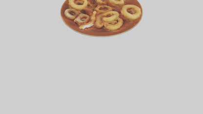 Onion rings with dipping sauce model 3D model